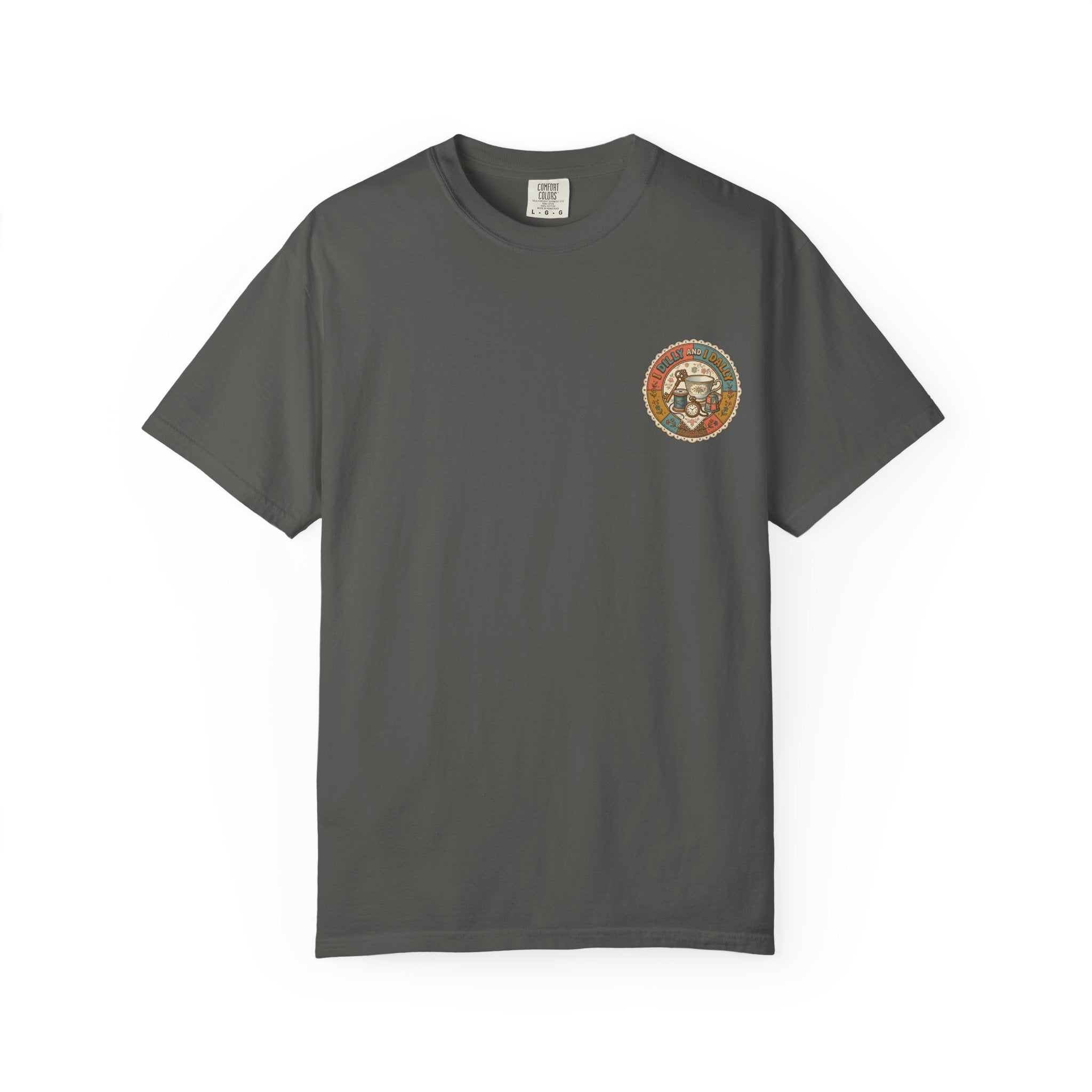I Dilly and I Dally Vintage Tea Graphic T-Shirt