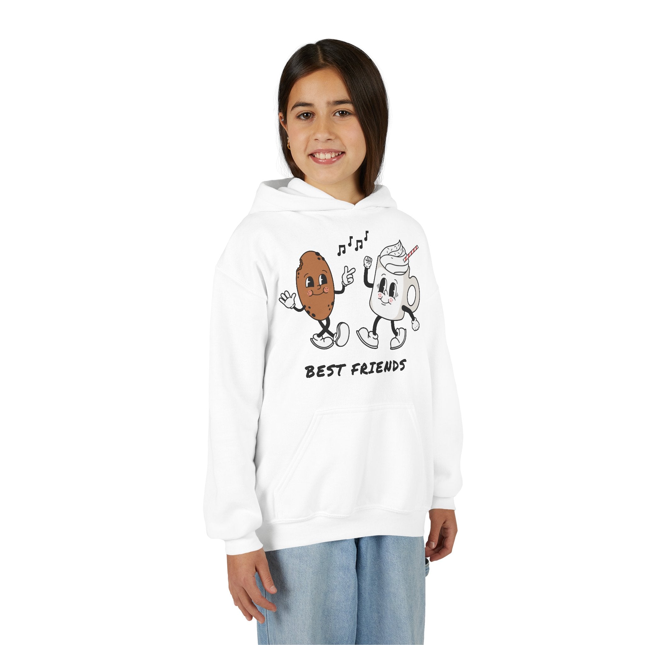Youth Hoodie — "Best Friends" Cookie & Hot Chocolate Pullover