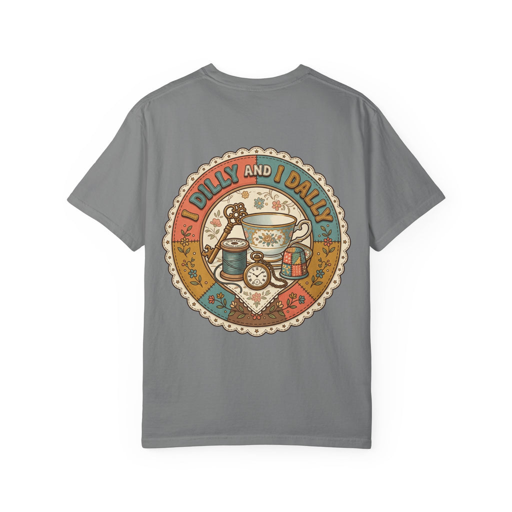 I Dilly and I Dally Vintage Tea Graphic T-Shirt