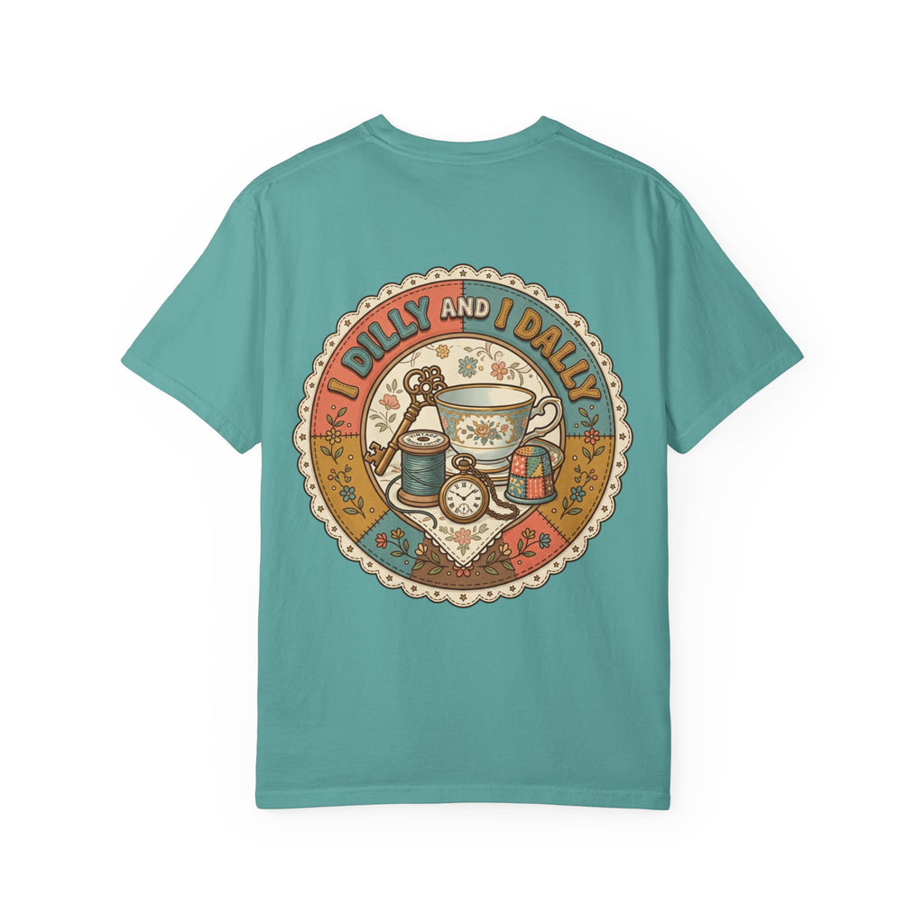 I Dilly and I Dally Vintage Tea Graphic T-Shirt