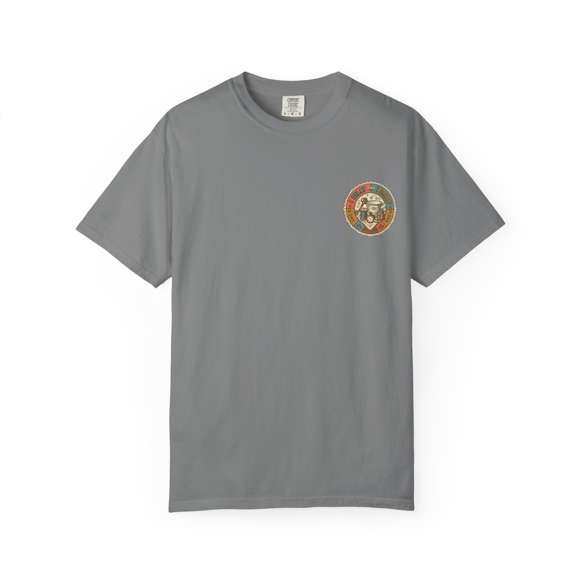 I Dilly and I Dally Vintage Tea Graphic T-Shirt