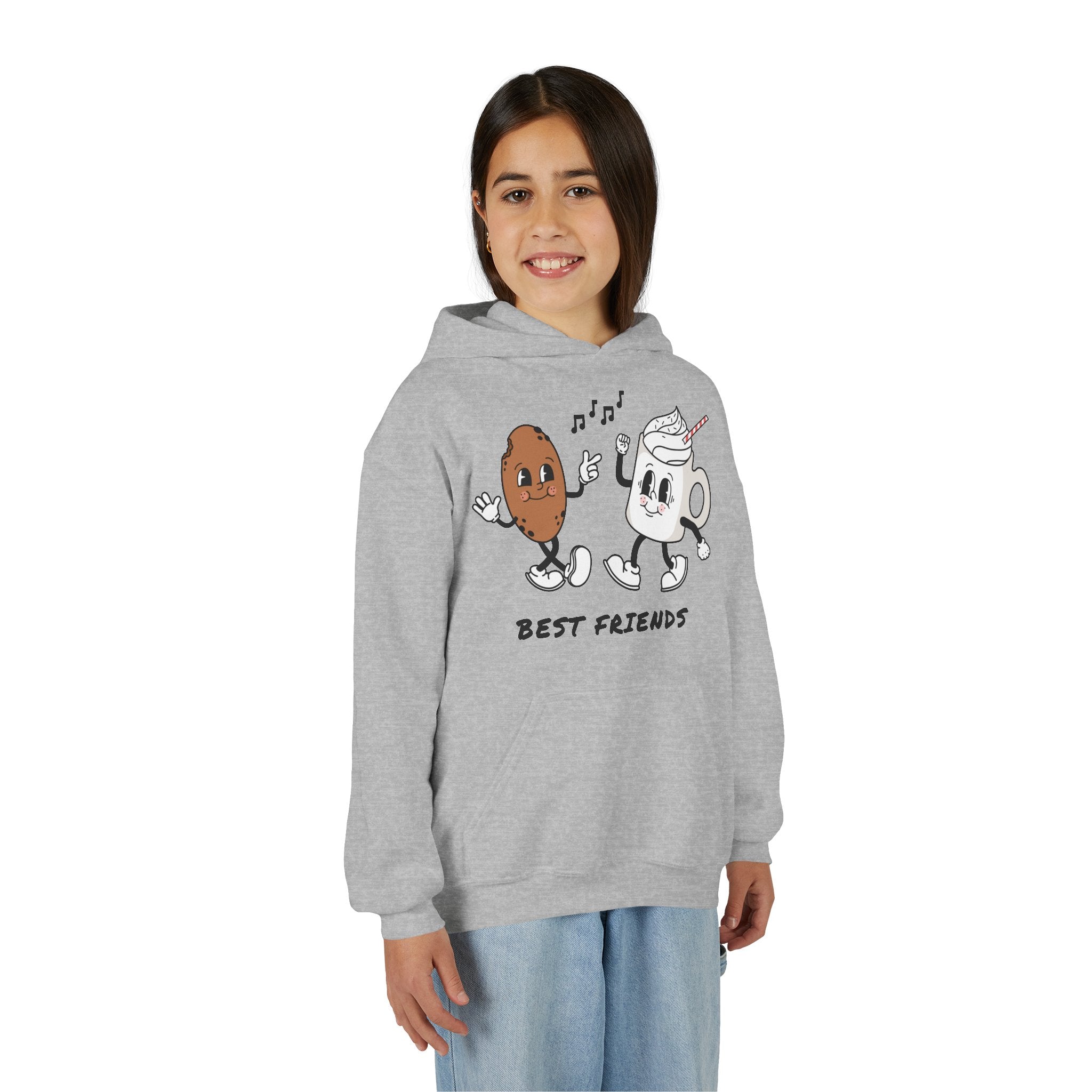 Youth Hoodie — "Best Friends" Cookie & Hot Chocolate Pullover