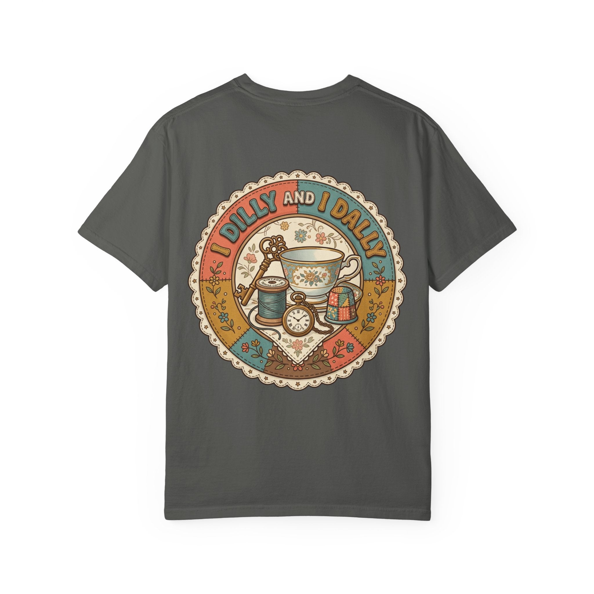 I Dilly and I Dally Vintage Tea Graphic T-Shirt