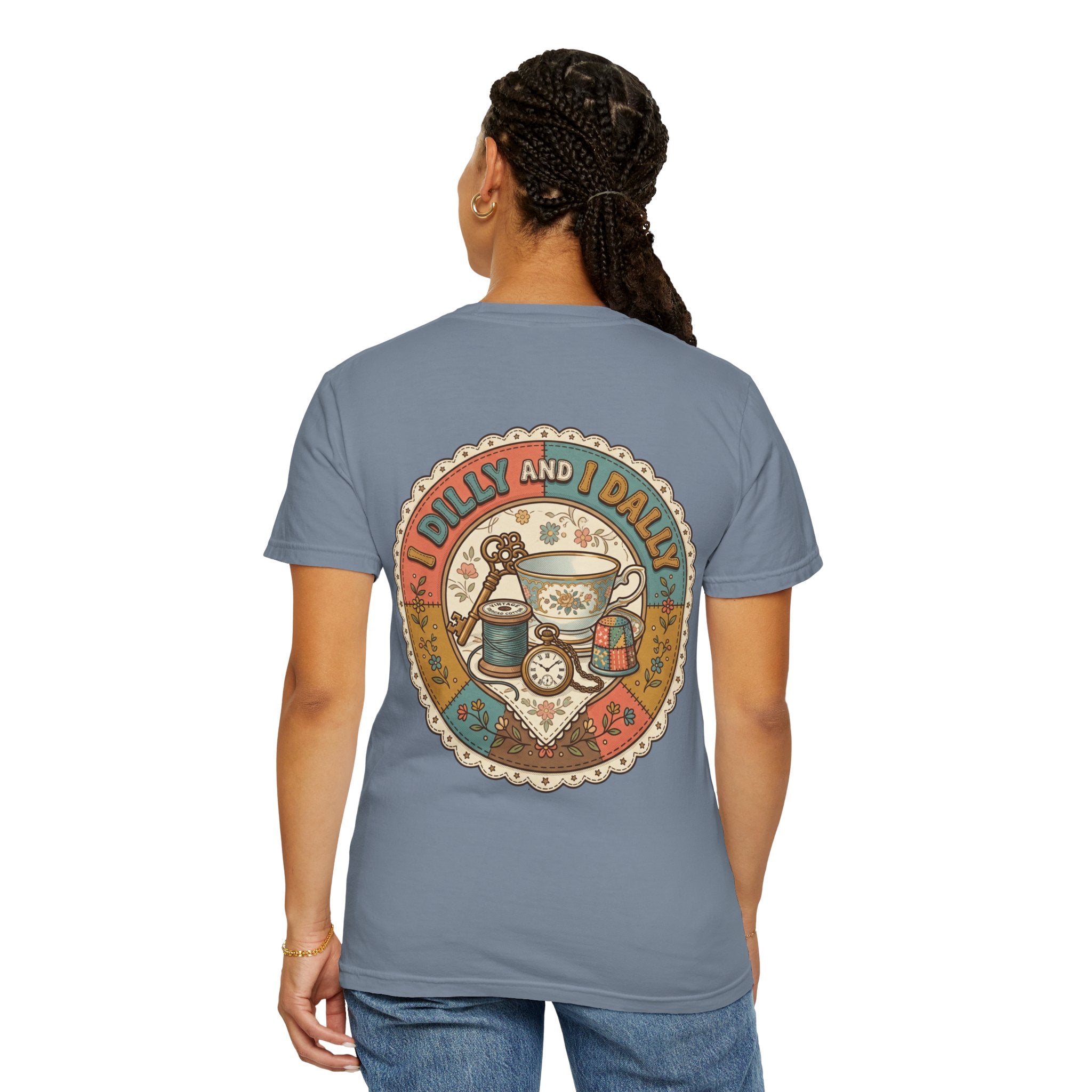 I Dilly and I Dally Vintage Tea Graphic T-Shirt