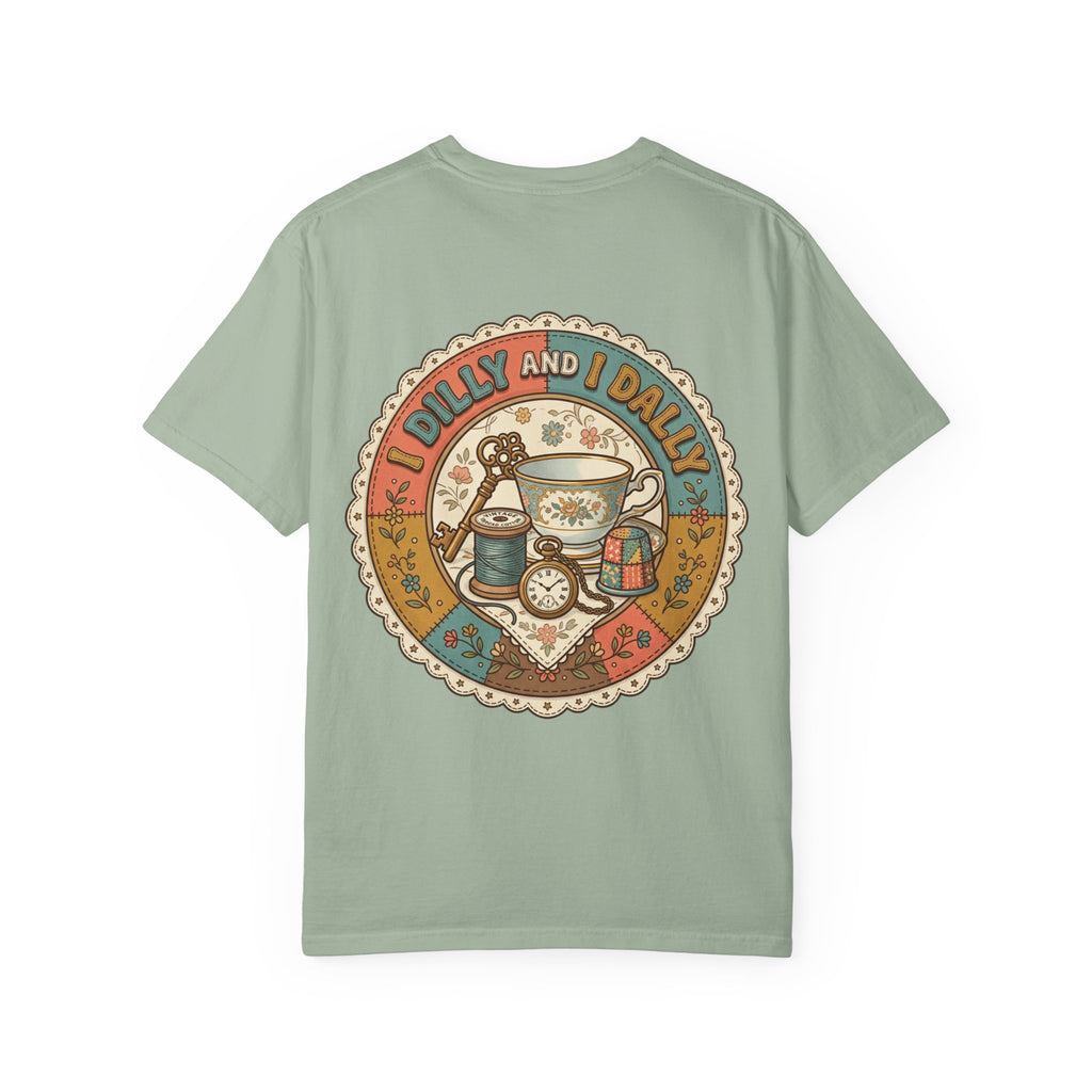 I Dilly and I Dally Vintage Tea Graphic T-Shirt