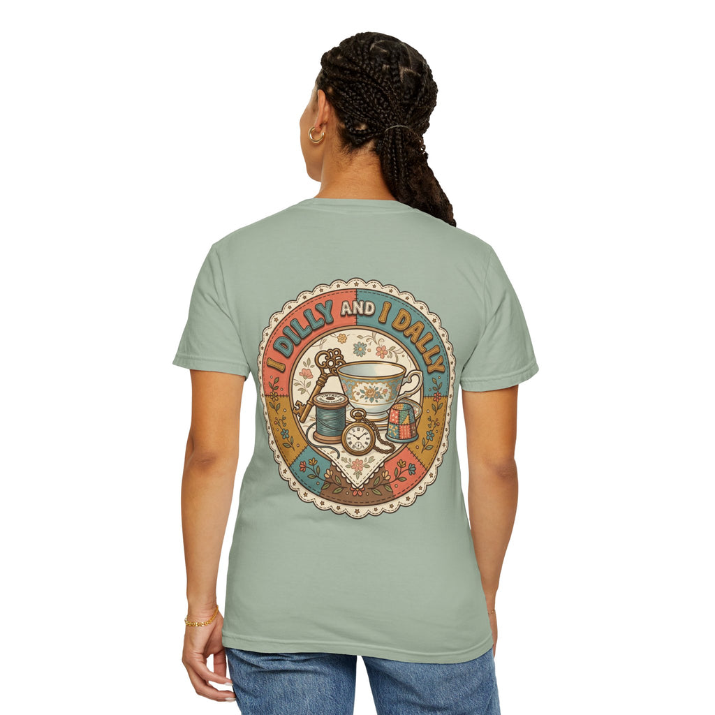 I Dilly and I Dally Vintage Tea Graphic T-Shirt