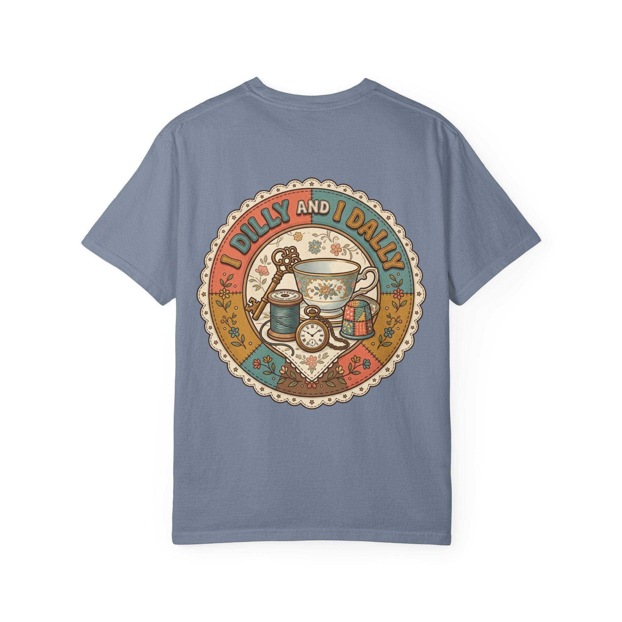 I Dilly and I Dally Vintage Tea Graphic T-Shirt