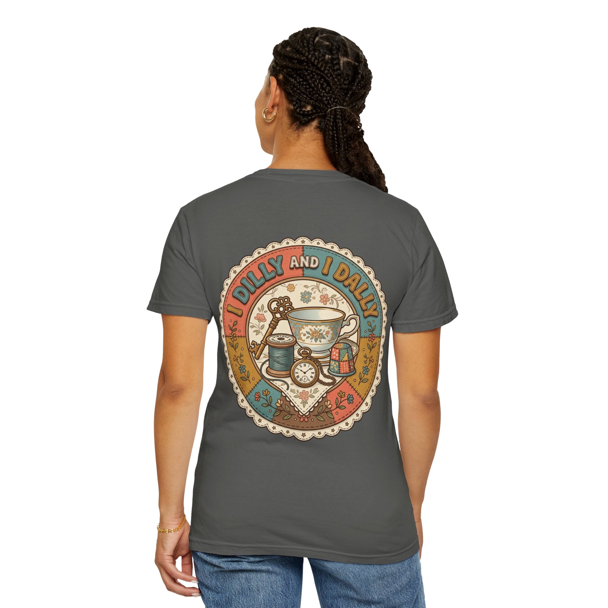 I Dilly and I Dally Vintage Tea Graphic T-Shirt