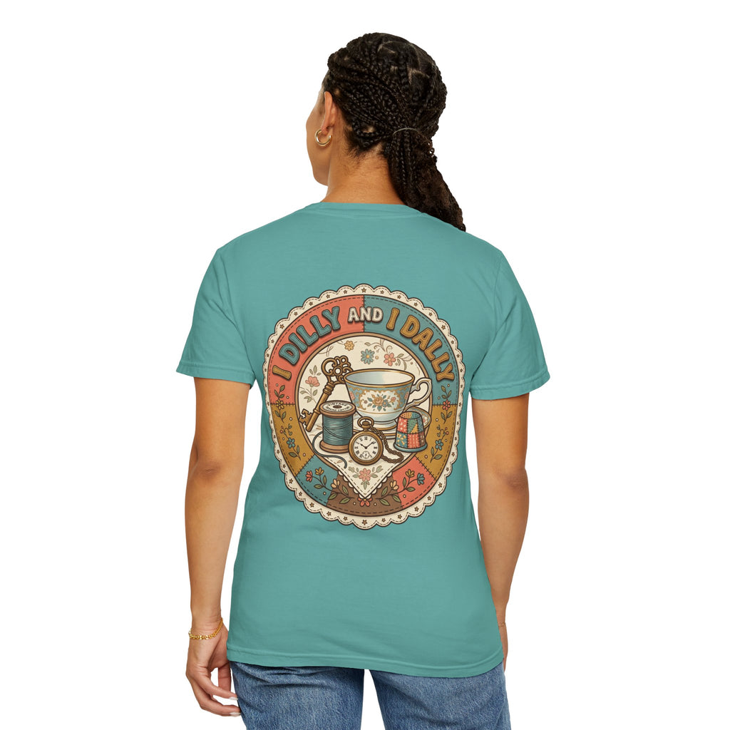 I Dilly and I Dally Vintage Tea Graphic T-Shirt