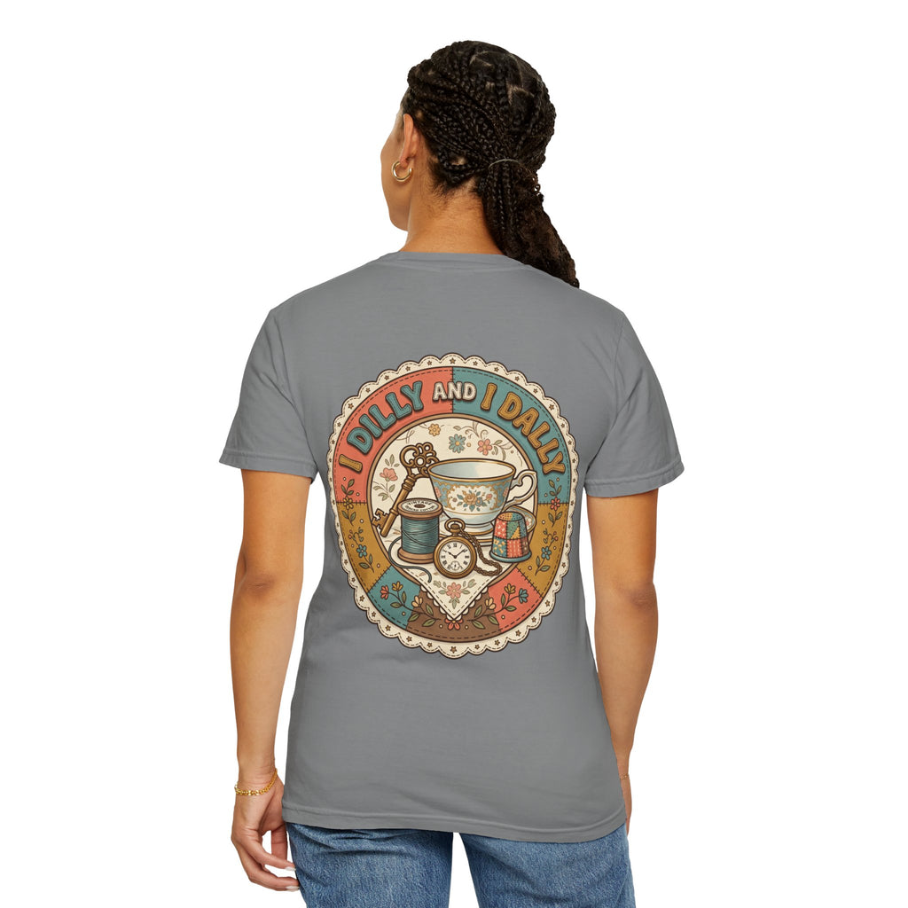 I Dilly and I Dally Vintage Tea Graphic T-Shirt