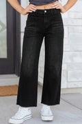 Beau Blue Frayed Cropped Straight Jeans