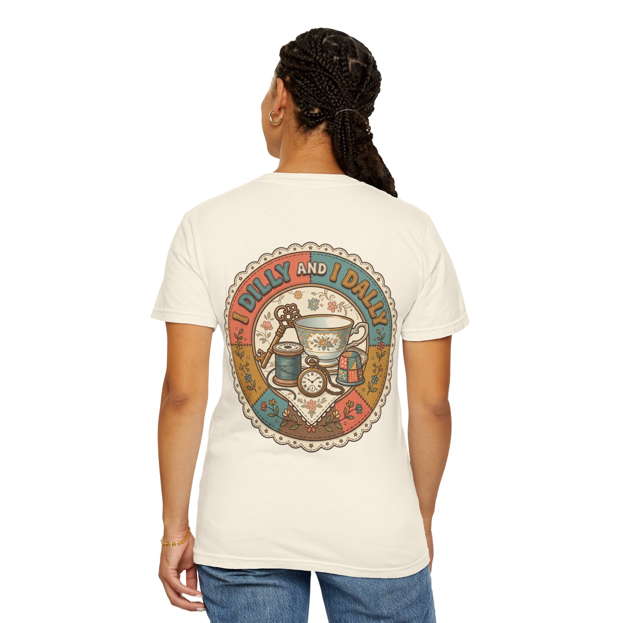 I Dilly and I Dally Vintage Tea Graphic T-Shirt