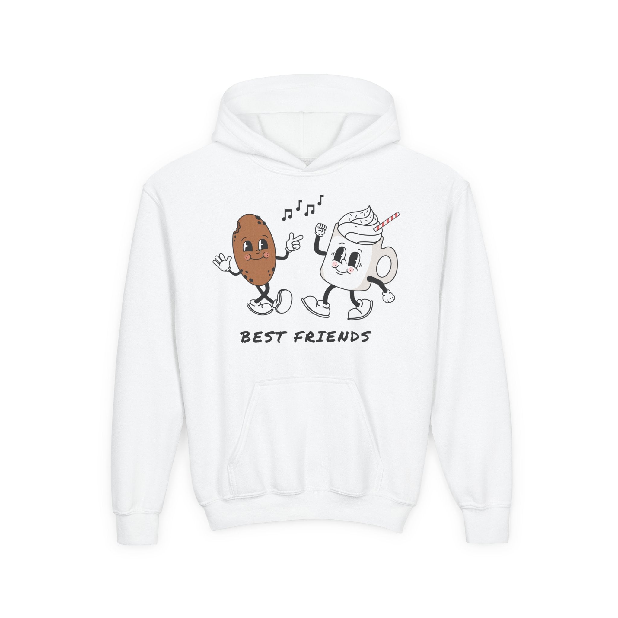 Youth Hoodie — "Best Friends" Cookie & Hot Chocolate Pullover